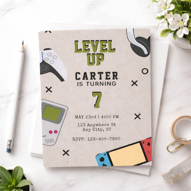 Level Up Gamer Birthday Invitation (Creator Uploaded)