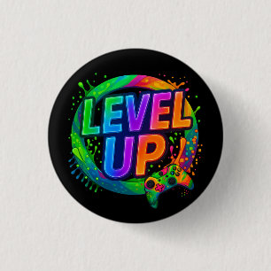 Level Up, Gamer themed button