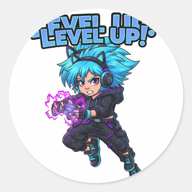 Level up gaming Sticker (Front)