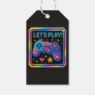LEVEL UP Pixel Art Gamer Badge Gift Tags