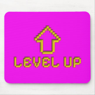 Level Up Retro Pixel Art Mousepad Electric Pink