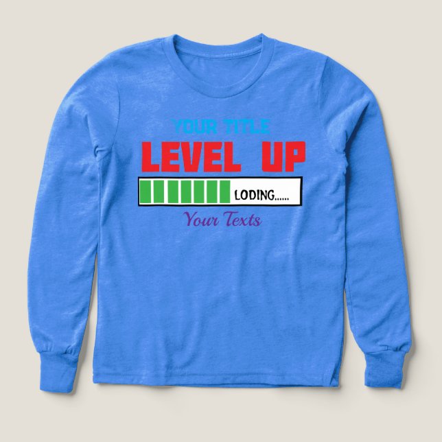 Level Up text with green loading progress (Design Front)