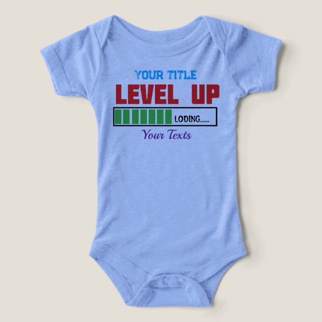 Level Up text with green loading progress (Design Front)
