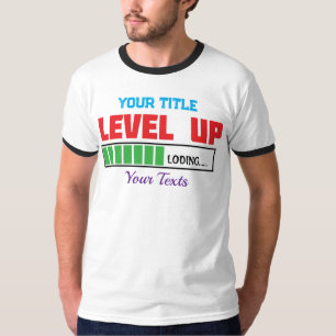 Level Up text with green loading progress T-Shirt