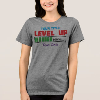 Level Up text with green loading progress Tri-Blend Shirt