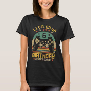 Level Up to 6 Retro 6th Birthday 2017 Gamer Decor T-Shirt