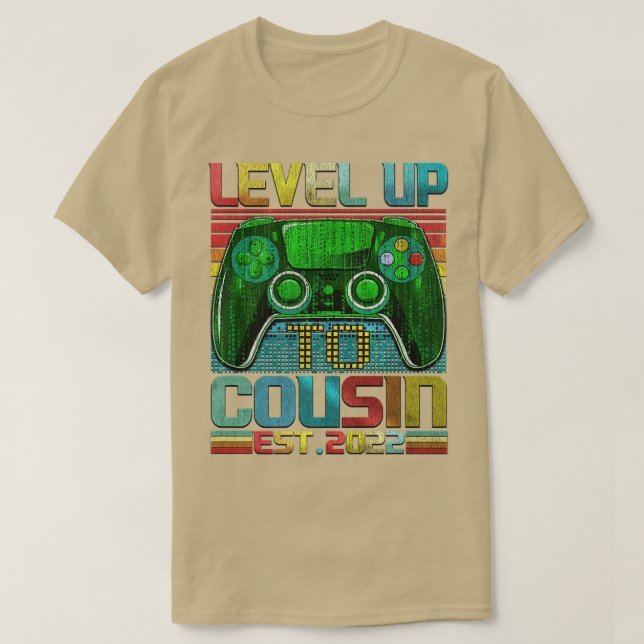 Level Up To Cousin Crew 2022 Pregnancy Baby Announ T-Shirt (Design Front)