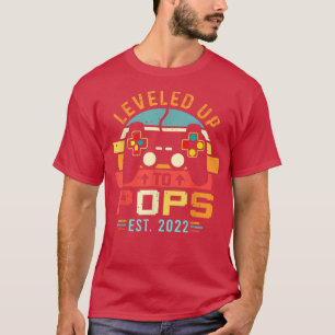 Level Up To Pops Est 2022 Vintage Retro Video Game T-Shirt