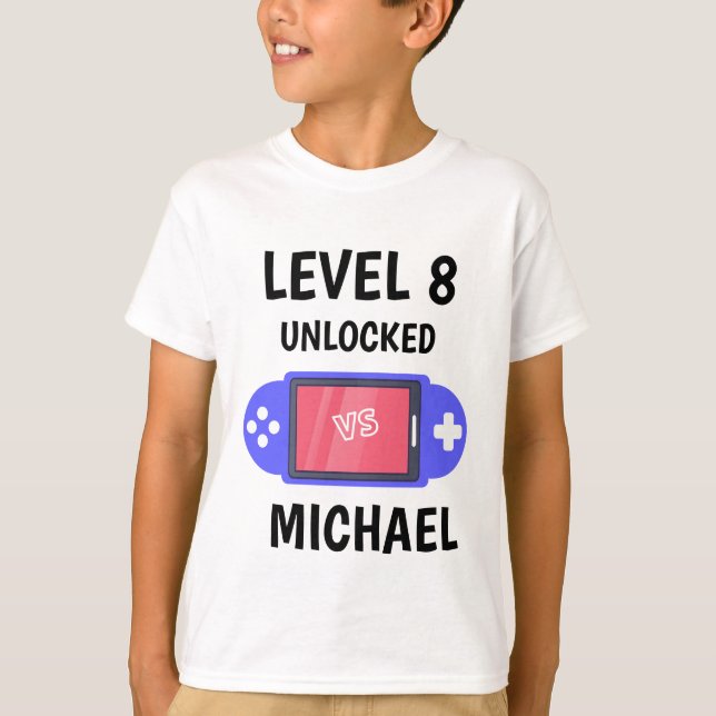  Level Up Video Game Controller Birthday Kids T-Shirt (Front)