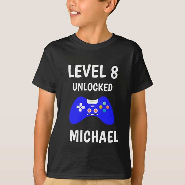 Level Up Video Game Controller Birthday Kids T-Shirt (Front)