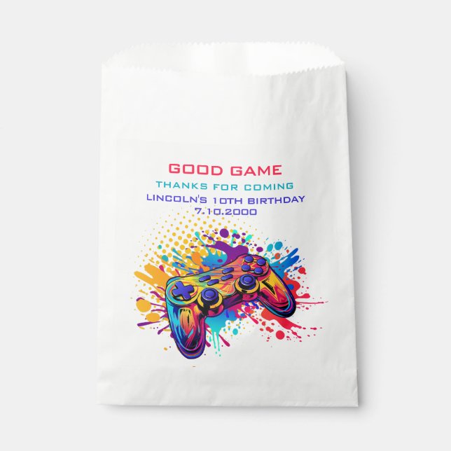 Level Up Video Game Controller Favour Bags (Front)