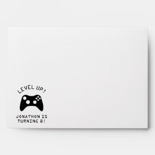 Level Up Video Game Game Truck Birthday Party Envelope
