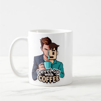 Level Up with Coffee (man) Coffee Mug
