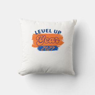 Level Up Year 2027 Retro Motivational Typography T Cushion