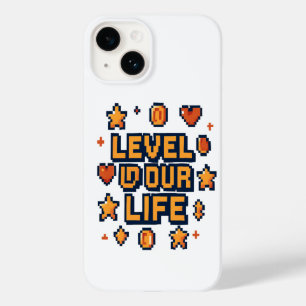 "Level Up Your Life" – Pixel Art Motivational Desi Case-Mate iPhone 14 Case