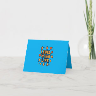 "Level Up Your Life" – Pixel Art Motivational Desi Thank You Card