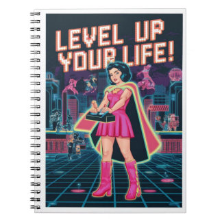 Level Up Your Life - Retro Gamer Art Notebook