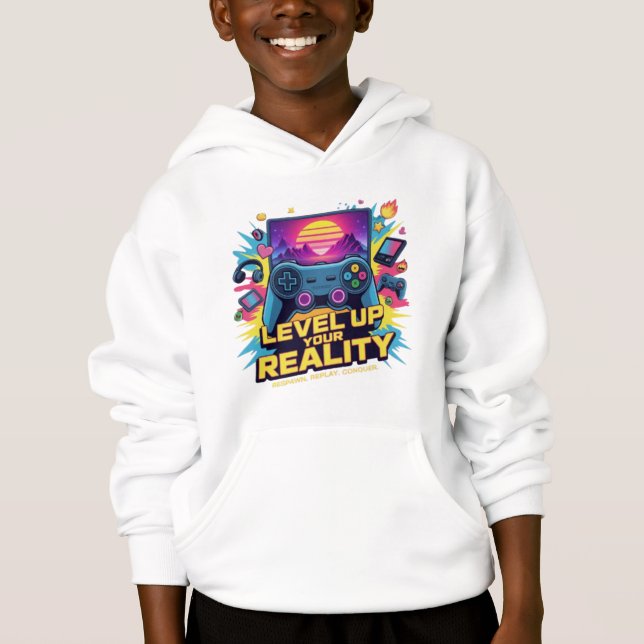 Level Up Your Reality – Neon Gamer (Front)