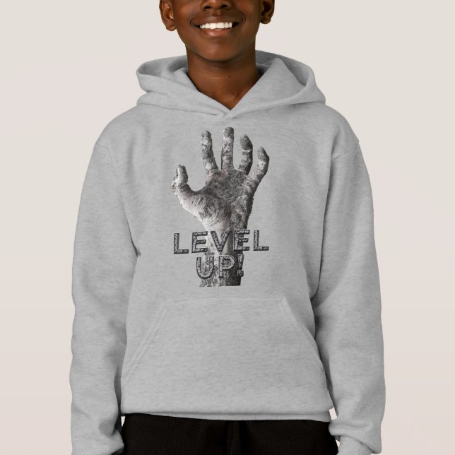"Level Up!" Zombie Hand shirts & jackets (Front)