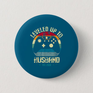 Leveled Up Husband 2026 Newlywed Design 6 Cm Round Badge