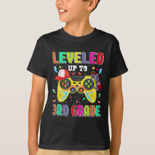 Leveled Up To 3rd Grade Gamer First Day Boys Back  T-Shirt