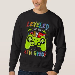 Leveled Up To 4th Grade Gamer Back To School First Sweatshirt