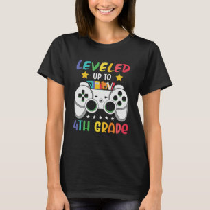 Leveled Up To 4th Grade  Gaming 3rd Grade Graduati T-Shirt