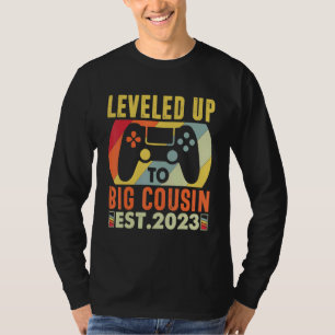Leveled Up To Big Cousin 2023 Gaming Pregnancy Ann T-Shirt