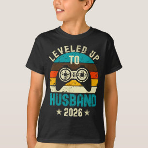 Leveled Up To Husband 2026 Newlywed Groom Just Mar T-Shirt