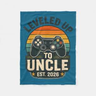 Leveled up to uncle 2026 gamer gaming pregnancy fleece blanket