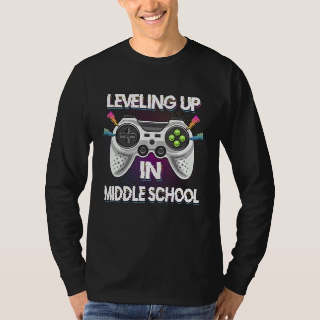 Leveling Up In Middle School Video Gaming Tees Stu (Front)