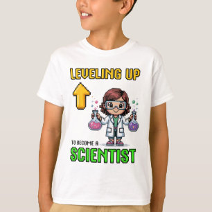 Leveling Up Scientist Ck To School Funny Gamer Gir T-Shirt