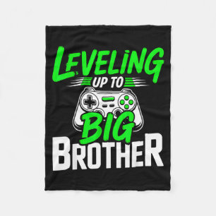 Leveling up to big brother 2026 funny gamer brothe fleece blanket