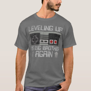 Leveling up to Big Brother Again Funny Gamer Boys  T-Shirt