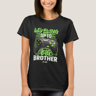 Leveling Up To Big Brother Est 2025 Funny Game Con T-Shirt