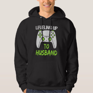Leveling Up To Husband  Bachelor Party Men Video G Hoodie