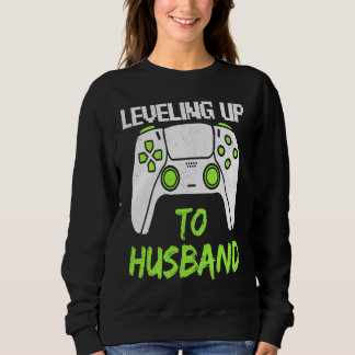 Leveling Up To Husband  Bachelor Party Men Video G Sweatshirt