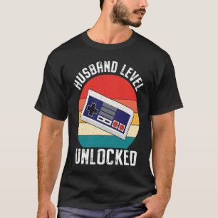 Leveling Up To Husband Leveled Up Newlywed Bachelo T-Shirt