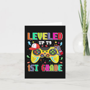 Levelled Up To 1st Grade Gamer First Day Boys Back Card