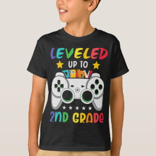 Levelled Up To 2nd Grade Boy Second Grade Crew Bac T-Shirt