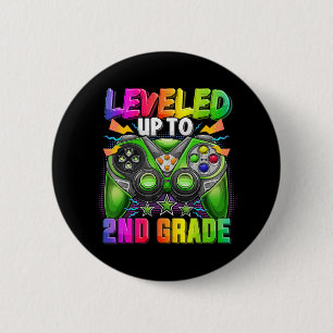Levelled Up To 2nd Grade Gamer Back To School Firs 6 Cm Round Badge