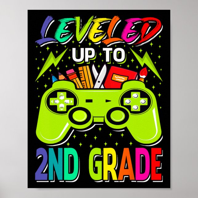 Levelled Up To 2nd Grade Gamer Back To School Firs Poster (Front)