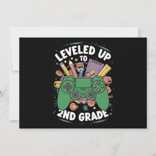 Levelled Up To 2nd Grade Gamer Back To School Invitation