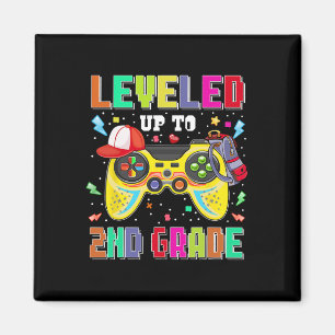 Levelled Up To 2nd Grade Gamer First Day Boys Back Magnet