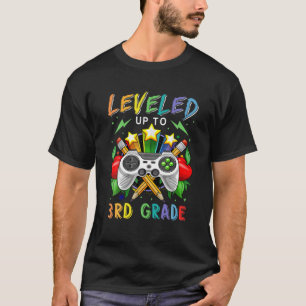 Levelled Up To 3Rd Grade Gamer Back To School Firs T-Shirt