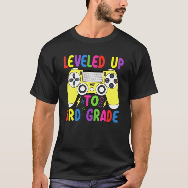 Levelled Up To 3rd Grade Video Game Controller Thi T-Shirt (Front)