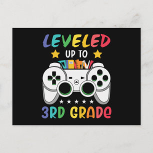 Levelled Up To 3rd Grade Video Game School Gift Postcard
