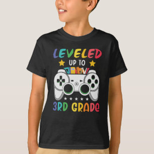 Levelled Up To 3rd Grade Video Game School Gift T-Shirt