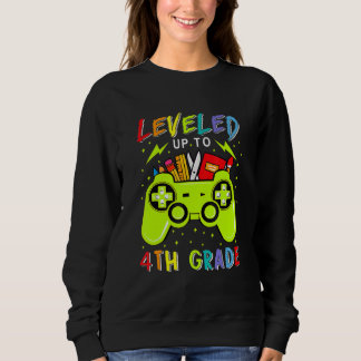 Levelled Up To 4th Grade Gamer Back To School Firs Sweatshirt