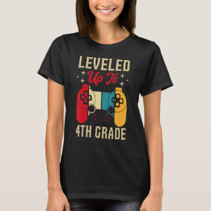 Levelled Up To 4th Grade Gamer Back To School Firs T-Shirt
